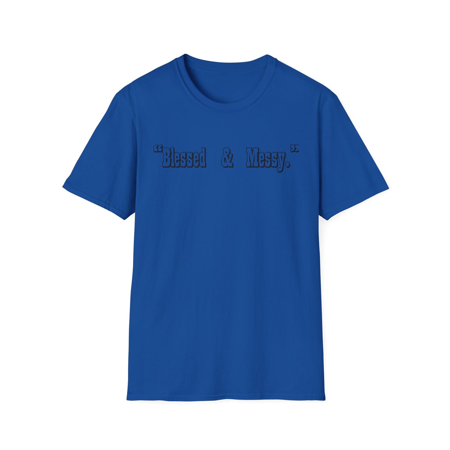 Blessed & Messy T-Shirt | Script Text Minimalist Typography