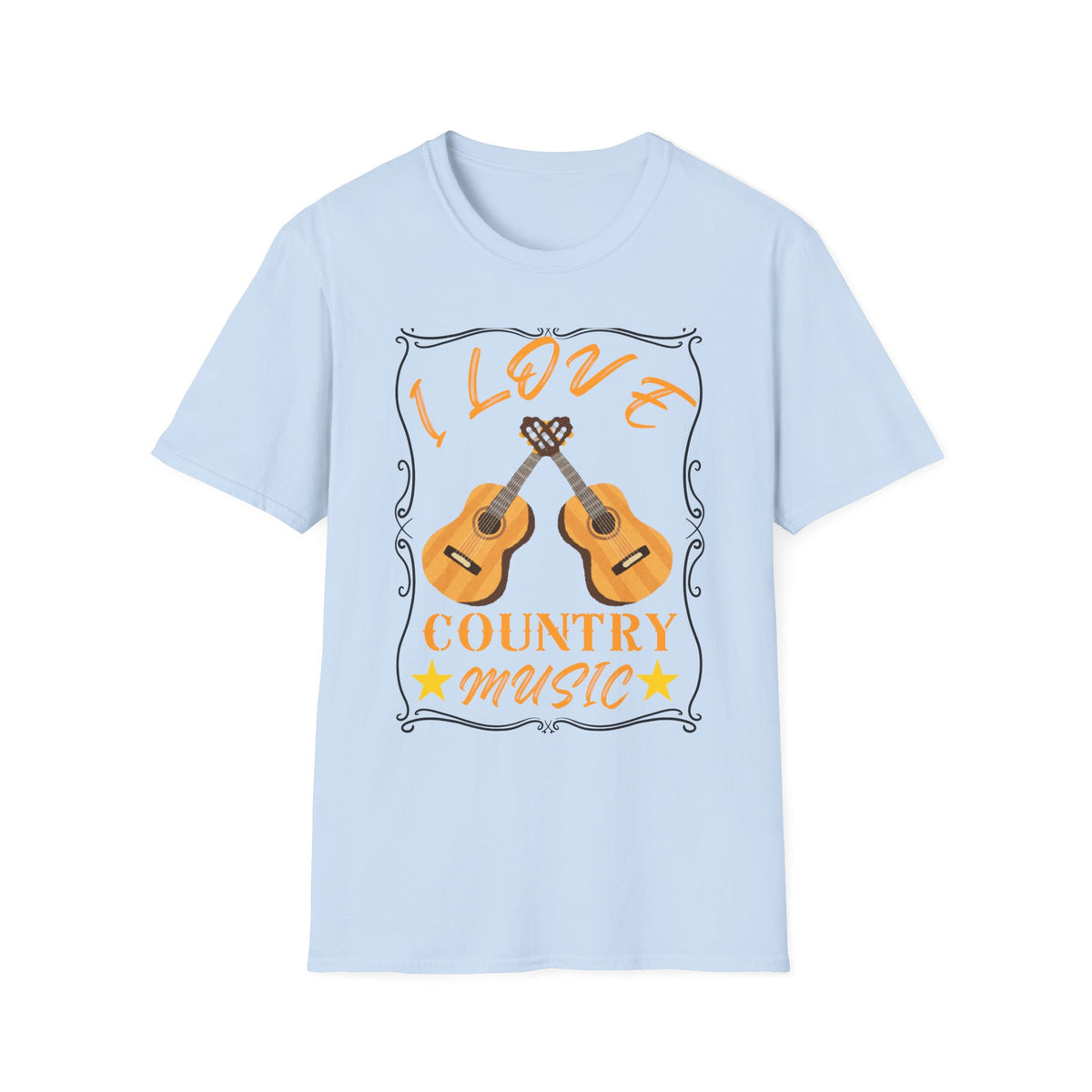 I Love Country Music T-Shirt | Acoustic Guitar Design