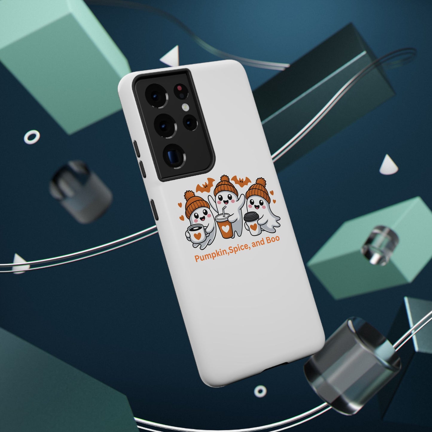 Cute Fall Ghosts Phone Case, Pumpkin Spice and Boo Cell Phone Cover, Halloween Accessory, Unique Gift for Spooky Season, Fall Decor