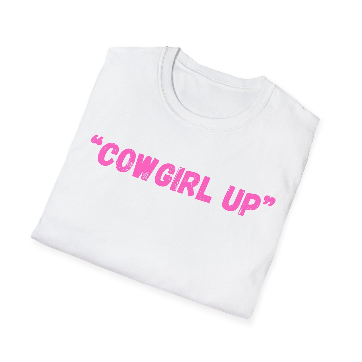 Cow girl up text T Shirt | Pink Western Typography Tee