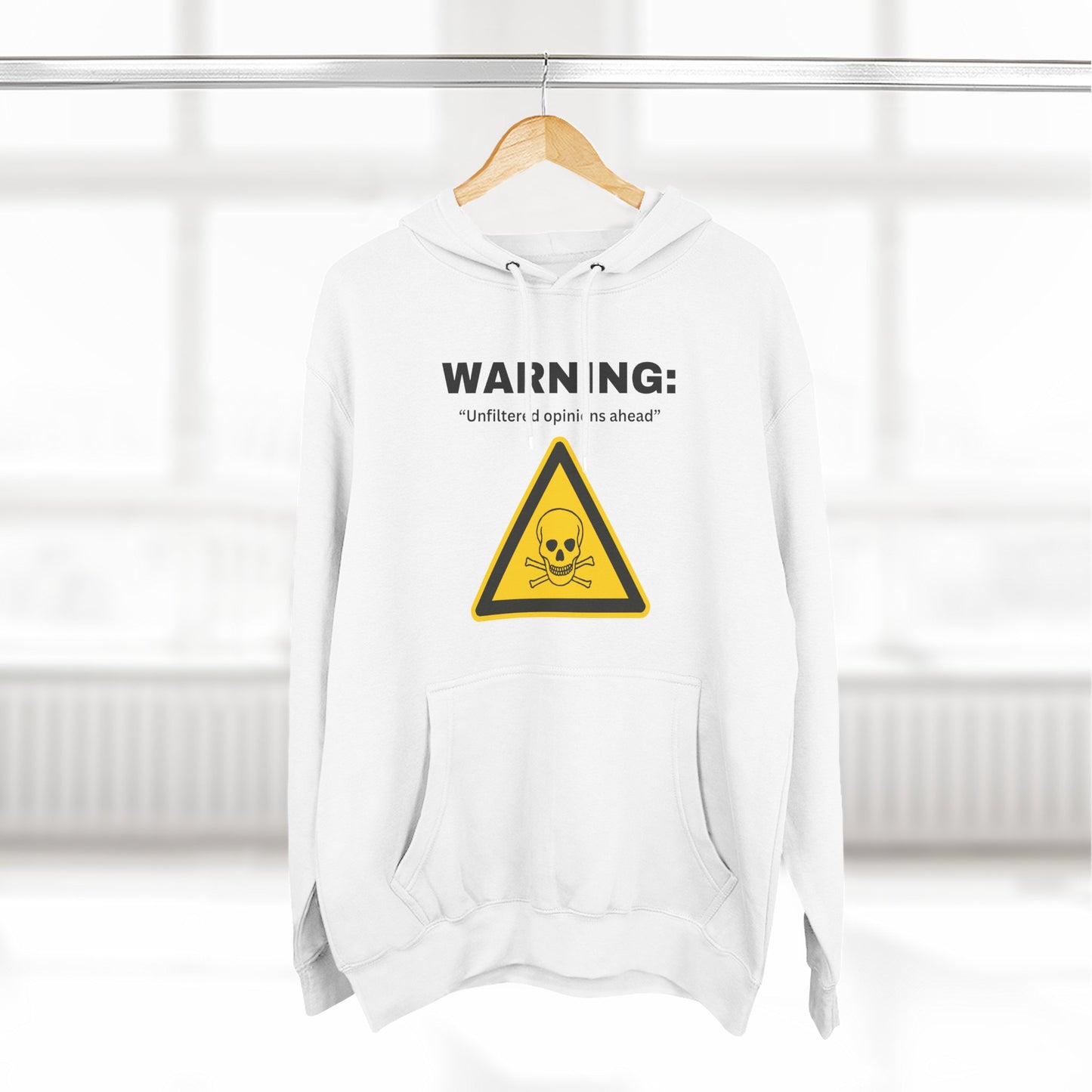 Warning Toxic Chemical Skull Triangle Hoodie | Hazard Symbol Graphic