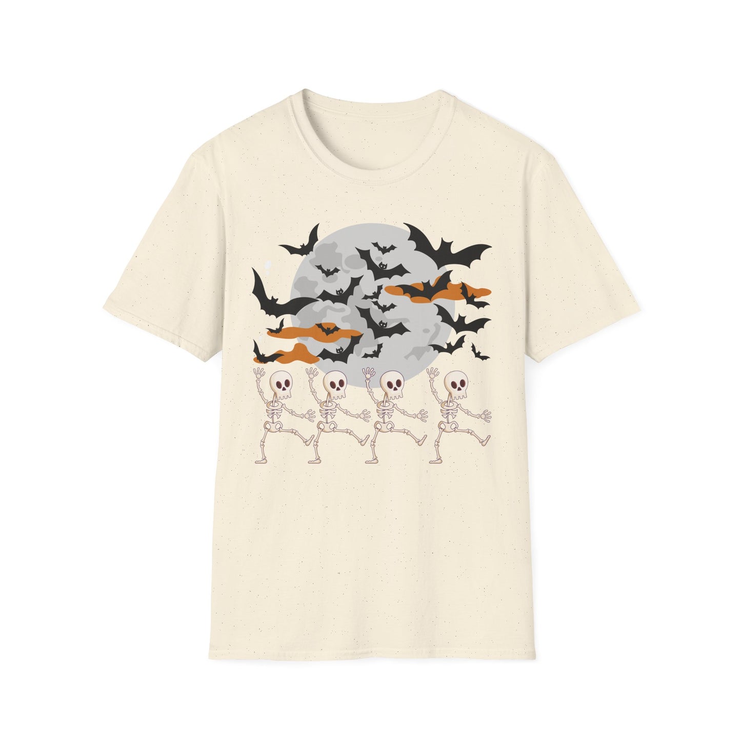 Halloween Skeleton Dance T-Shirt, Unisex Tee for Halloween Parties, Spooky Season Shirt, Cute Skeleton Design, Fun Graphic Tee