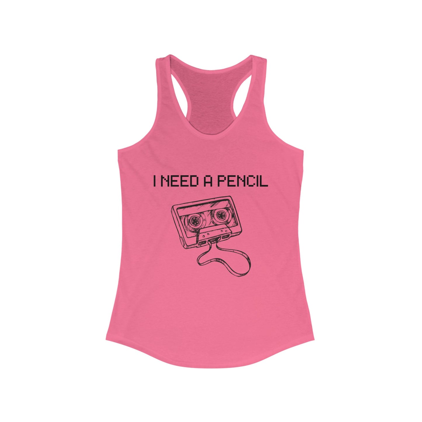 Retro Graphic Racerback Tank - 'I Need a Pencil' | Vintage Style, Casual Summer Wear, Music Lovers Gift, 80s Nostalgia Top, Perfect for