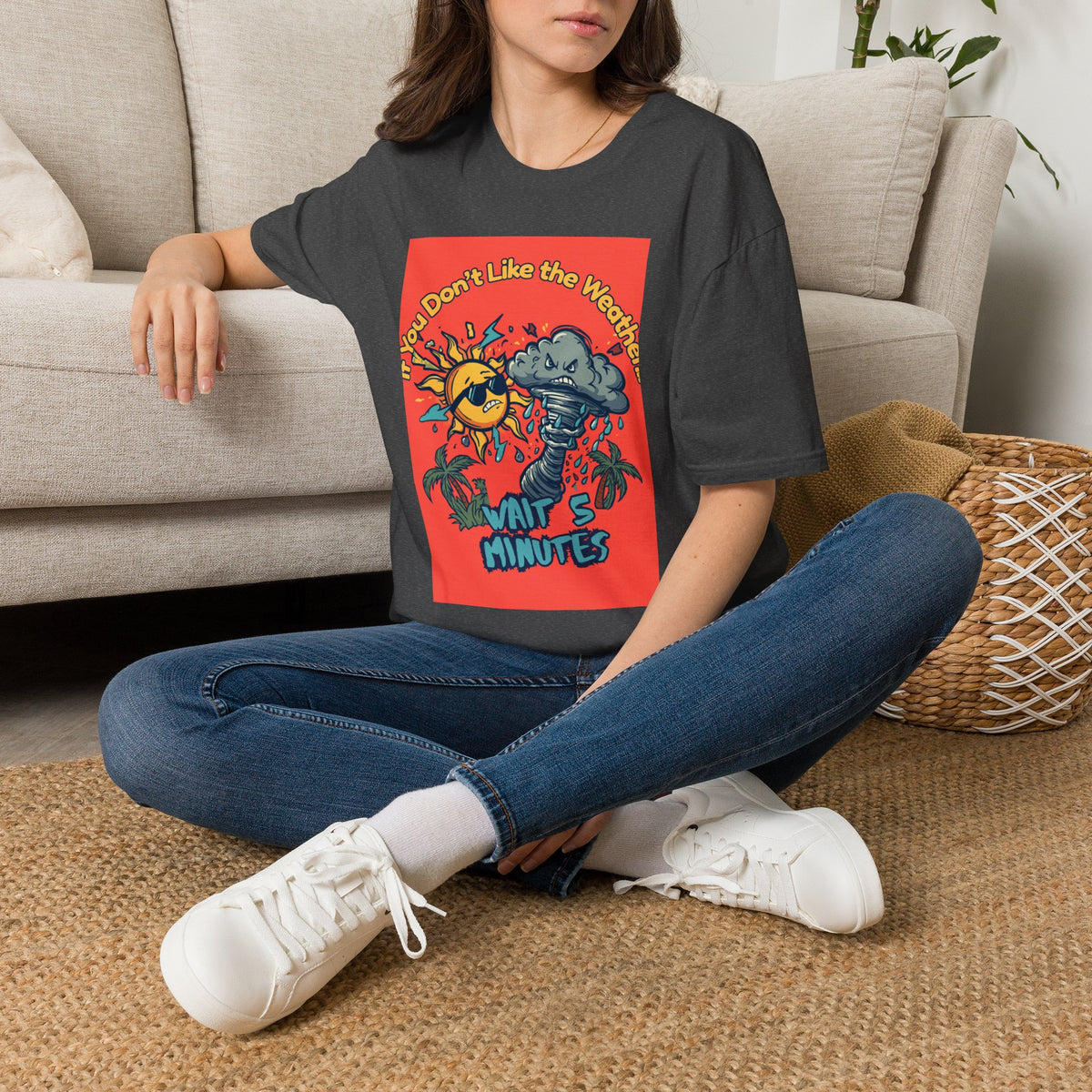If You Don't Like the Weather T-Shirt, Sun and Storm Cartoon Tee | Weather Humor