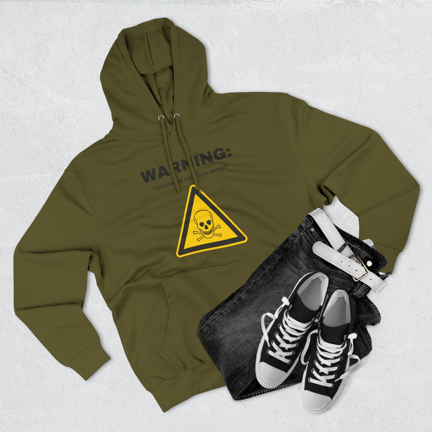 Warning Toxic Chemical Skull Triangle Hoodie | Hazard Symbol Graphic