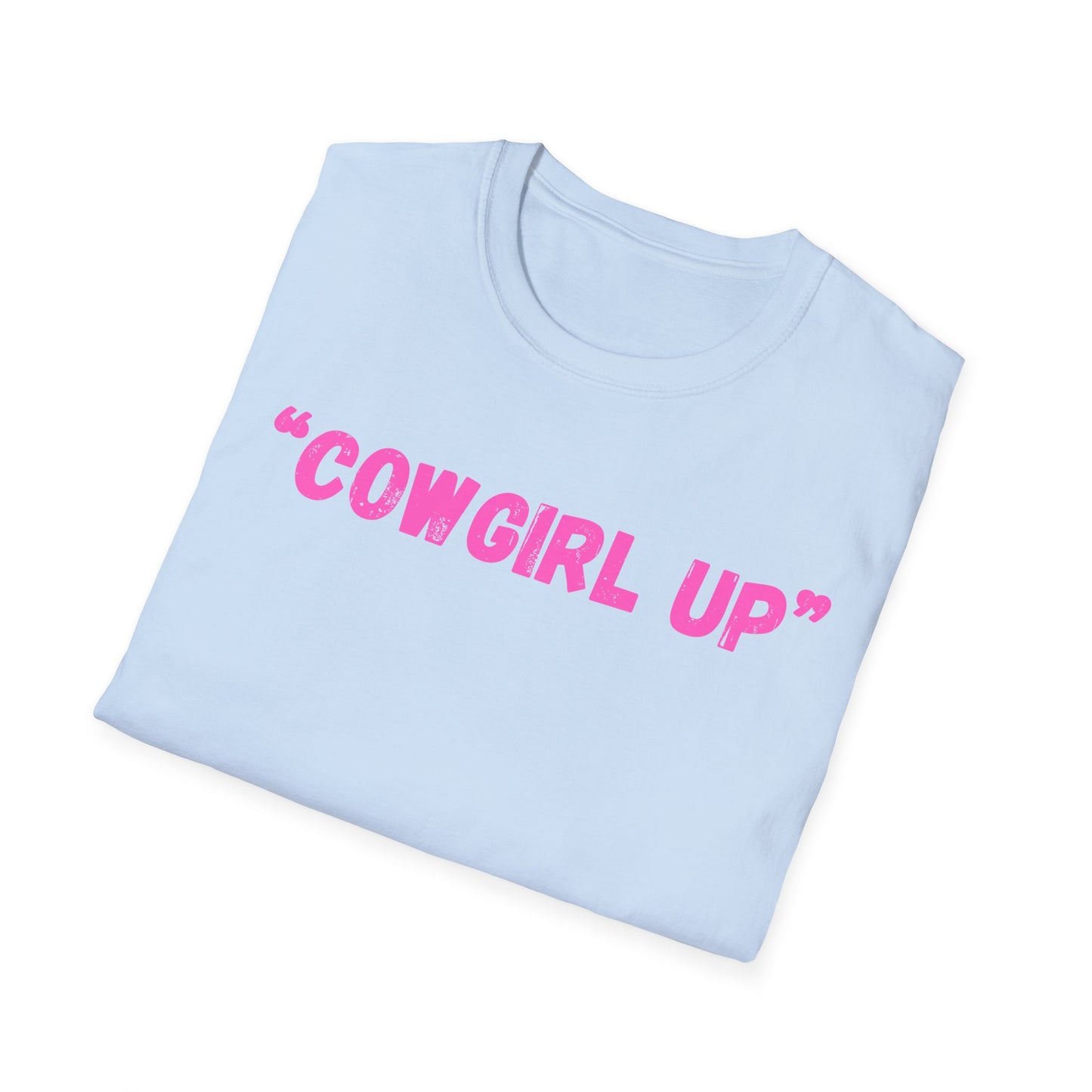 Cow girl up text T Shirt | Pink Western Typography Tee