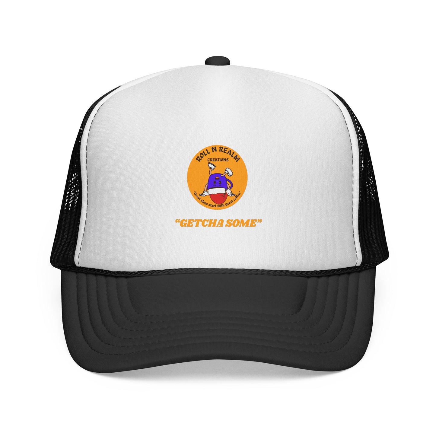 Roll R Rean's Ranch logo Trucker Cap | Red Mesh Trucker Hat