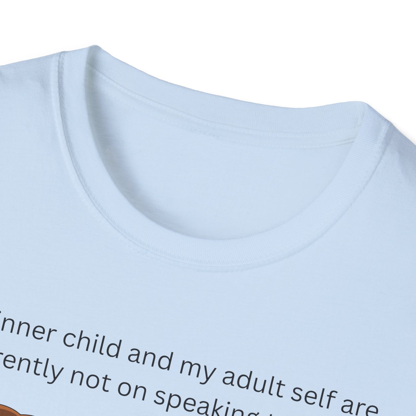 My Inner Child T-Shirt, Unisex Softstyle Tee, Funny Quotes Shirt, Gift for Self-Reflection, Casual Wear, Therapy Humor Shirt