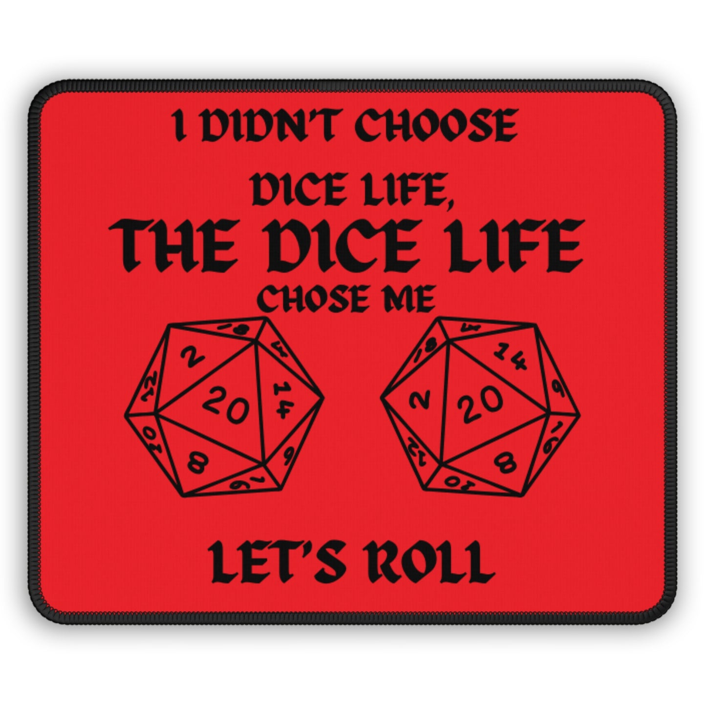 Gaming Mouse Pad - Fun D&D Gamer Gift, Dice Theme Mousepad, Perfect for Game Night, Let's Roll Design, RPG Dice Accessory