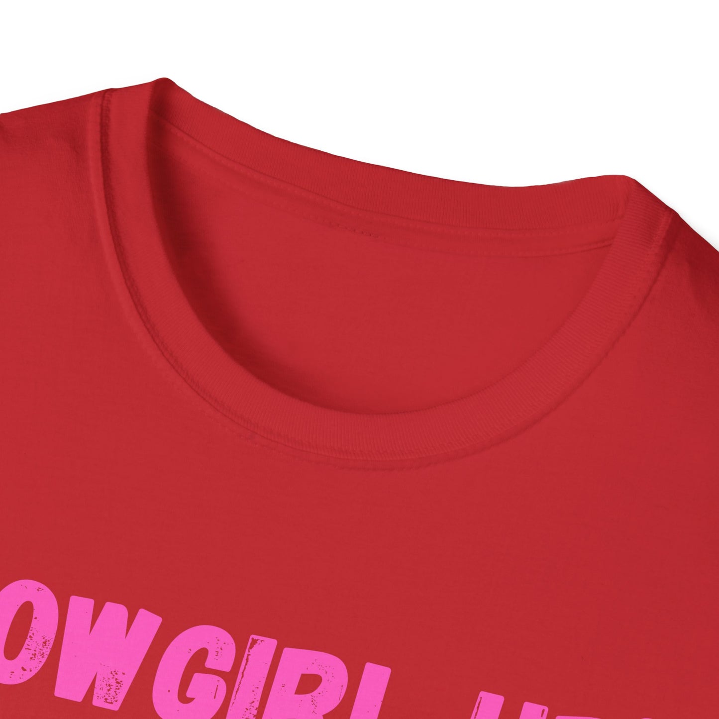 Cowgirl up graphic tee, T Shirt | Raised on Country pink text