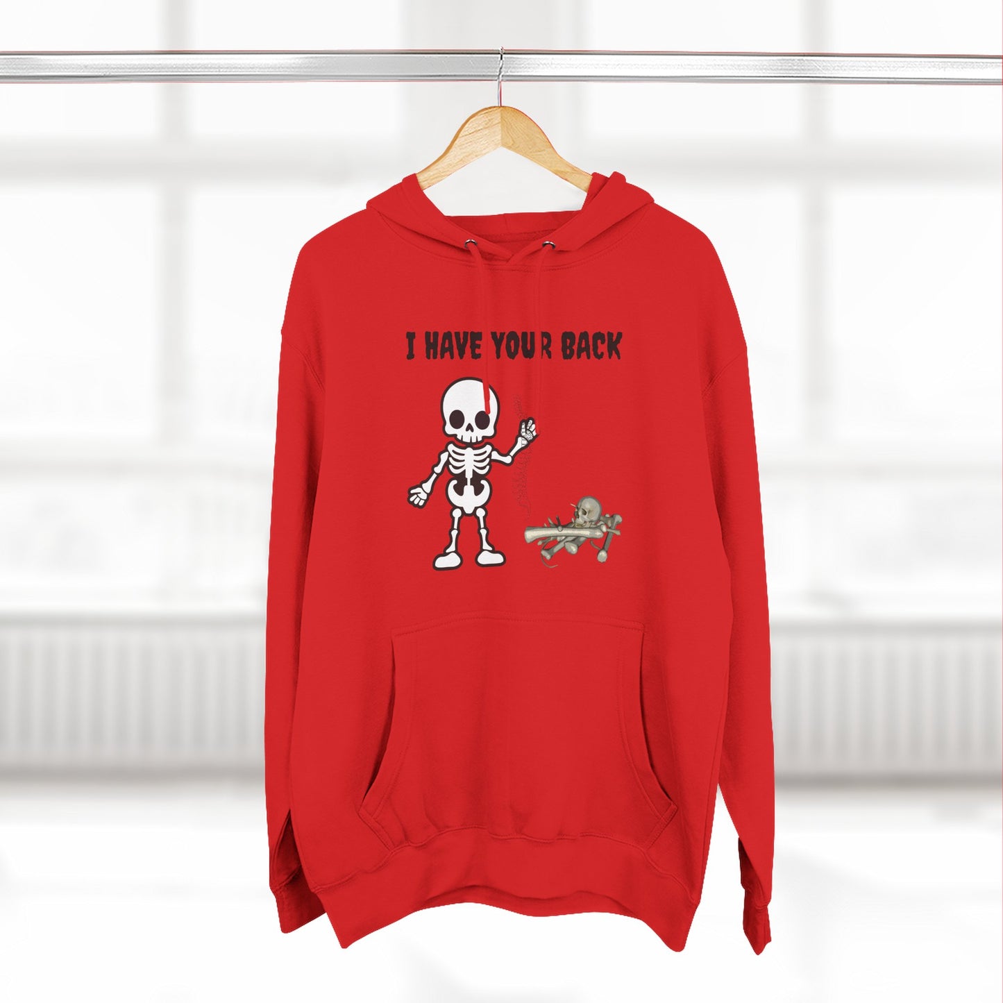 Skeleton Support Fleece Hoodie, Funny Sweatshirt, Unique Gift for Halloween, Cozy Fall Wear, Unisex Hoodie