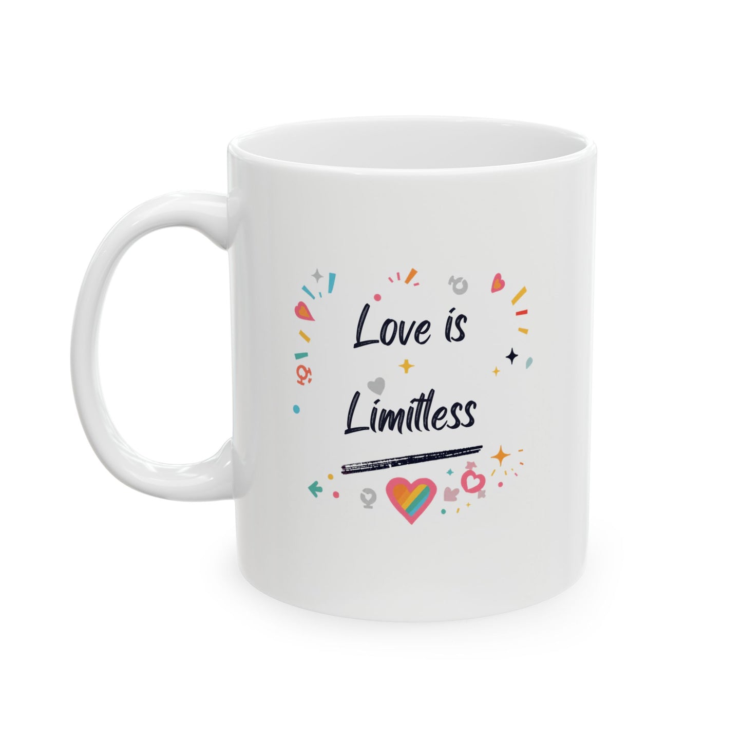 Floral Cat Illustration Mug | Ceramic Coffee Cup