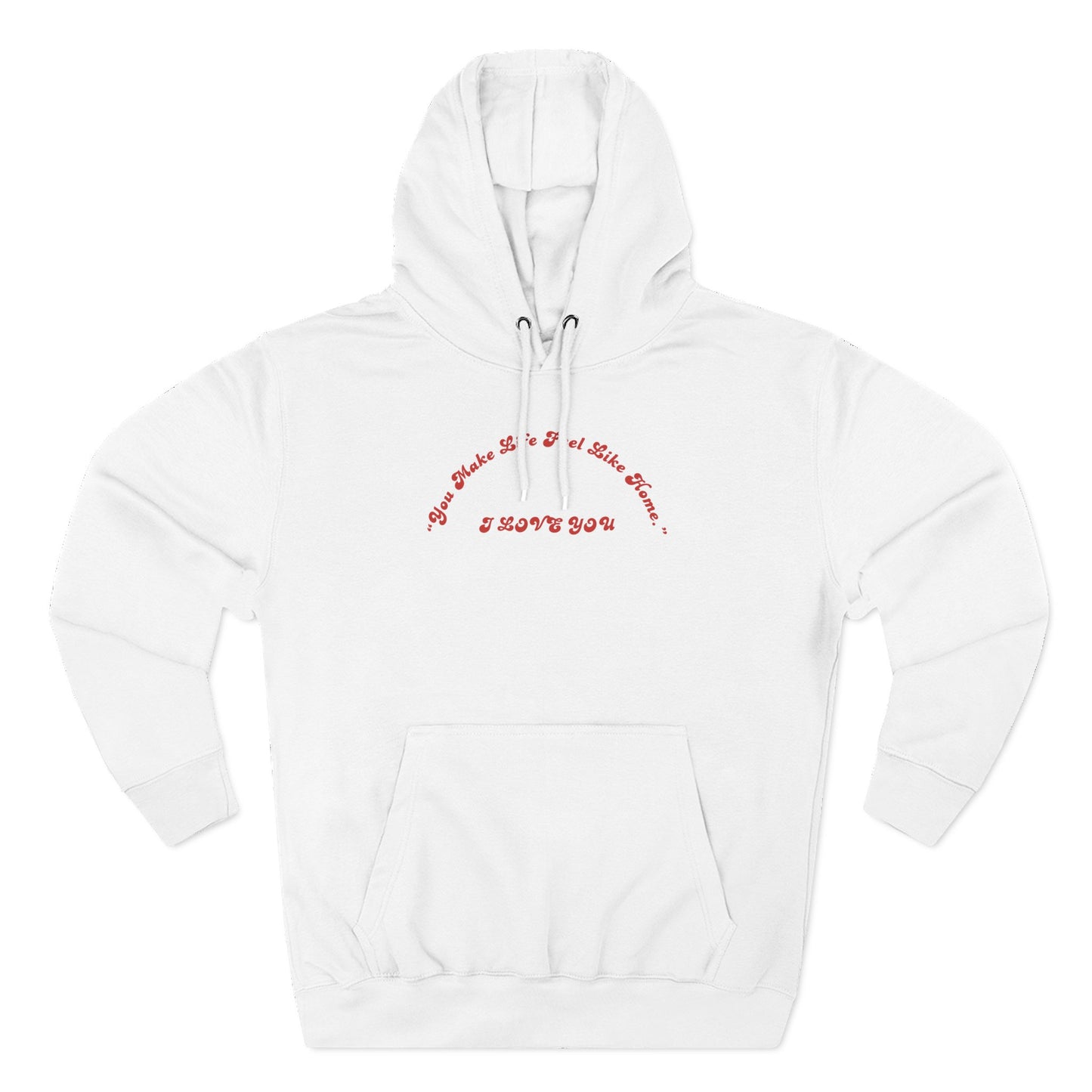 Minimalist White Hoodie with Red Script – 'I Hope You' Comfort Pullover