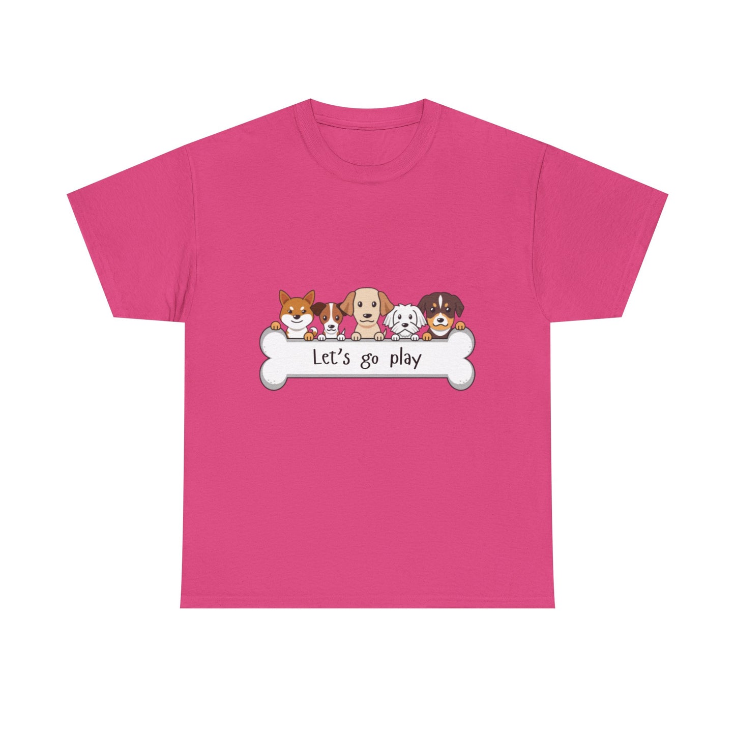 Let's Go Play Dog Lover Tee, Cute Pet T-Shirt, Animal Lover Gift, Unisex Cotton Shirt, Dog Mom Tee, Playful Pet Apparel