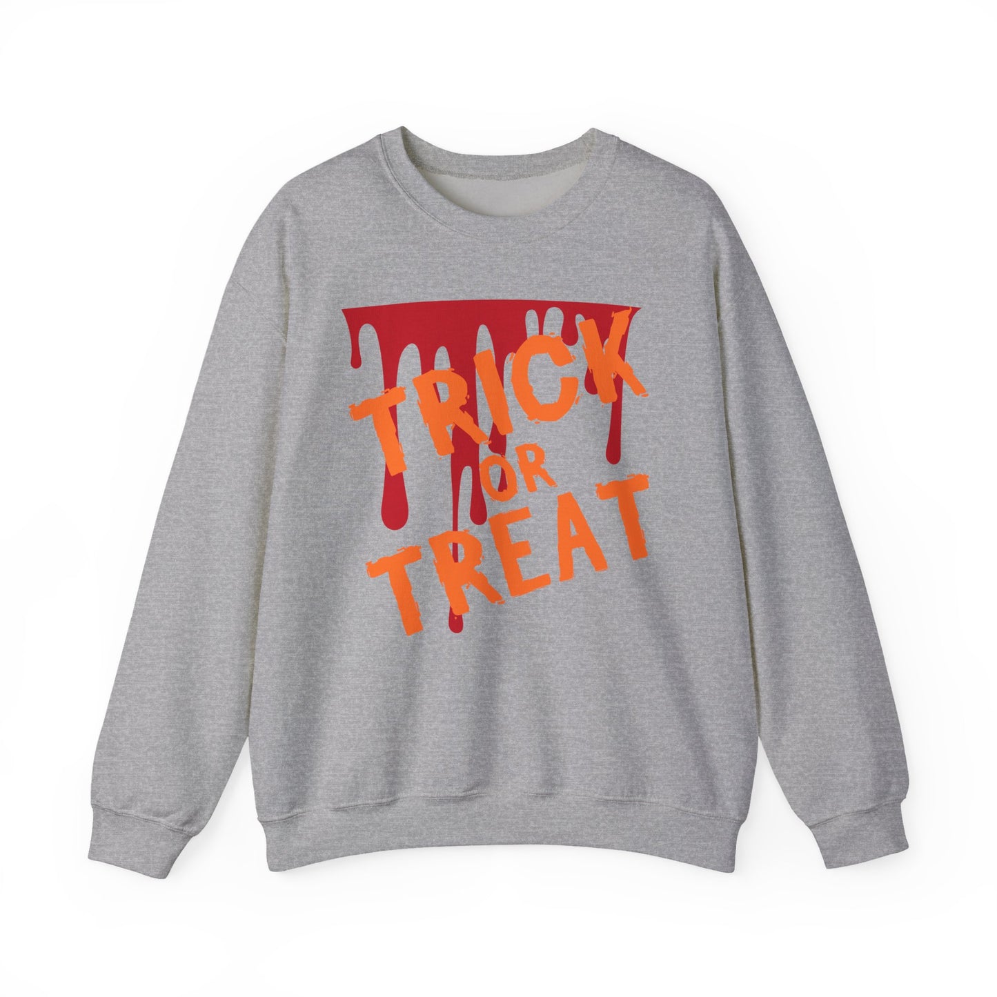 Halloween-Inspired Crewneck Sweatshirt | Cozy Unisex Sweater, Trick or Treat Design, Fall Fashion, Spooky Season Apparel