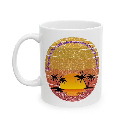 Sunset Vibes Ceramic Mug - Beach Lover's Gift, Coffee Mug, Tropical Decor, Summer Drinkware, Relaxation Mug